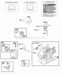 Cylinder OperatorS Manual Piston Rings Connecting Rod Warning Label Diagram and Parts List for 118436-0115-B1  Briggs and Stratton Engine